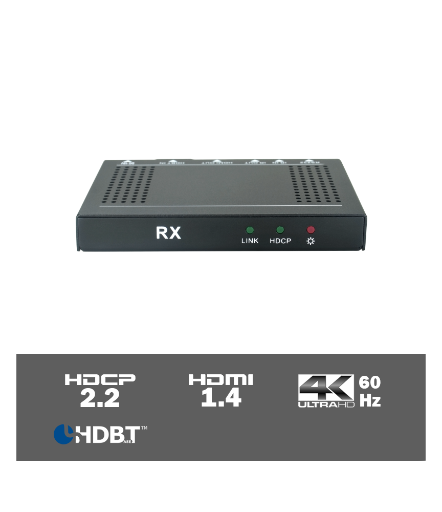 Digichain Electronics TPUH411 HDBaseT 4K receiver set HDCP 1.4 HDCP2.2 tot 70 meter