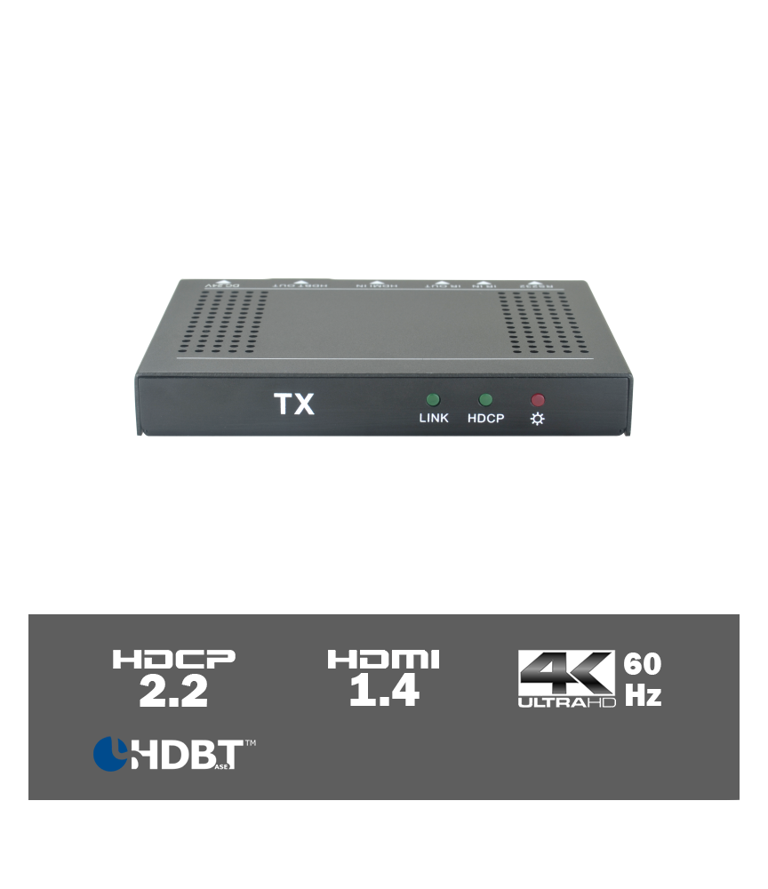 Digichain Electronics TPUH411 HDBaseT 4K transmitter HDCP 1.4 HDCP2.2 tot 70 meter