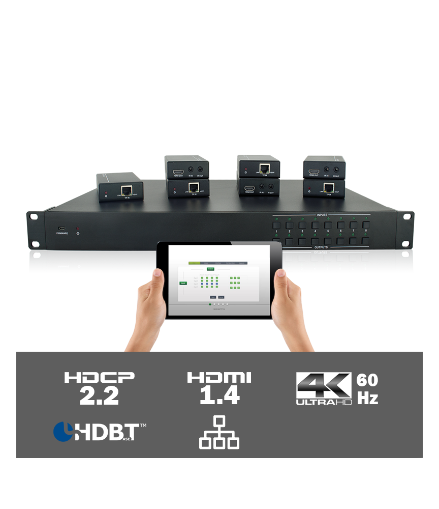 MUH88E - 8x8 HDMI HDBaseT matrix