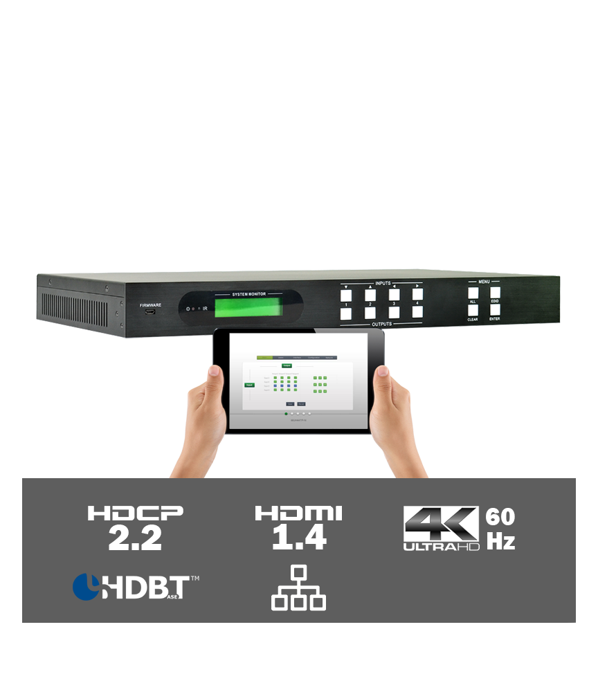 MUH44TPR2-N 4K HDMI HDBaseT Matrix Switcher