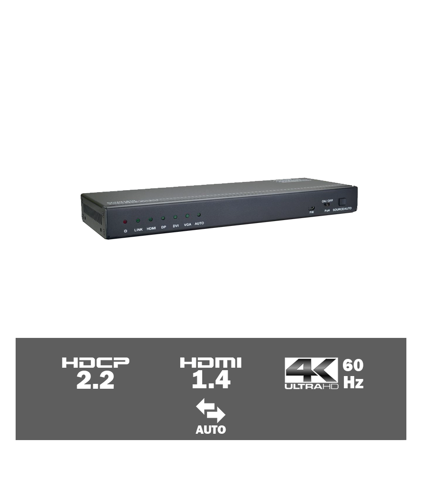 SCUH1819 - 4 input scaler/switcher met displayport