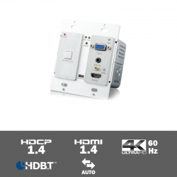 TPUH406TV 4K HDMI and VGA Wall plate extender