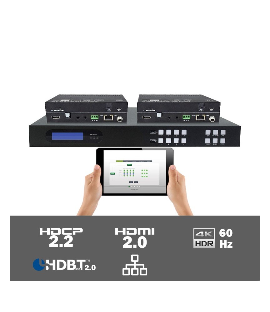 MUH44T-H2 4x4 HDMI 2.0 HDBaseT matrix switcher