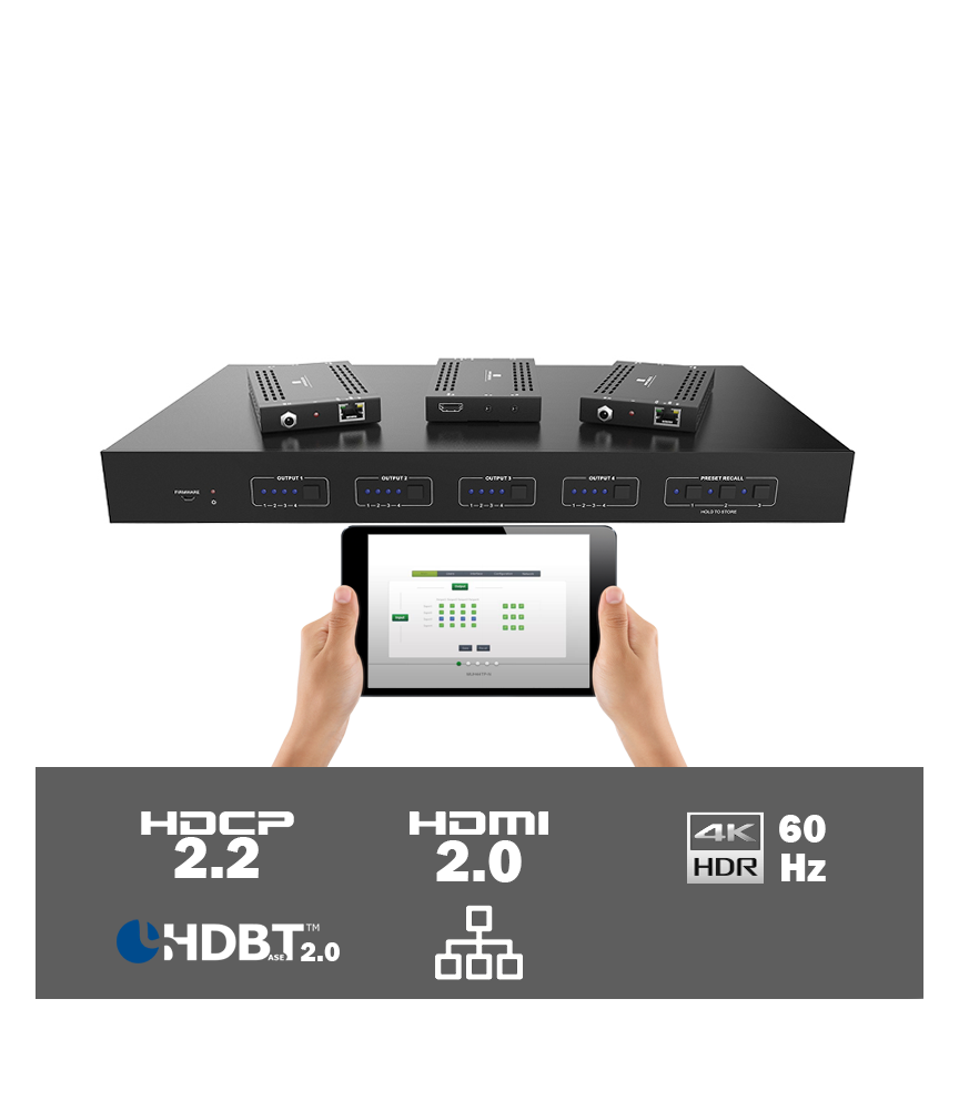 PTN - MUH44E - 4x4 HDMI HDBaseT matrix